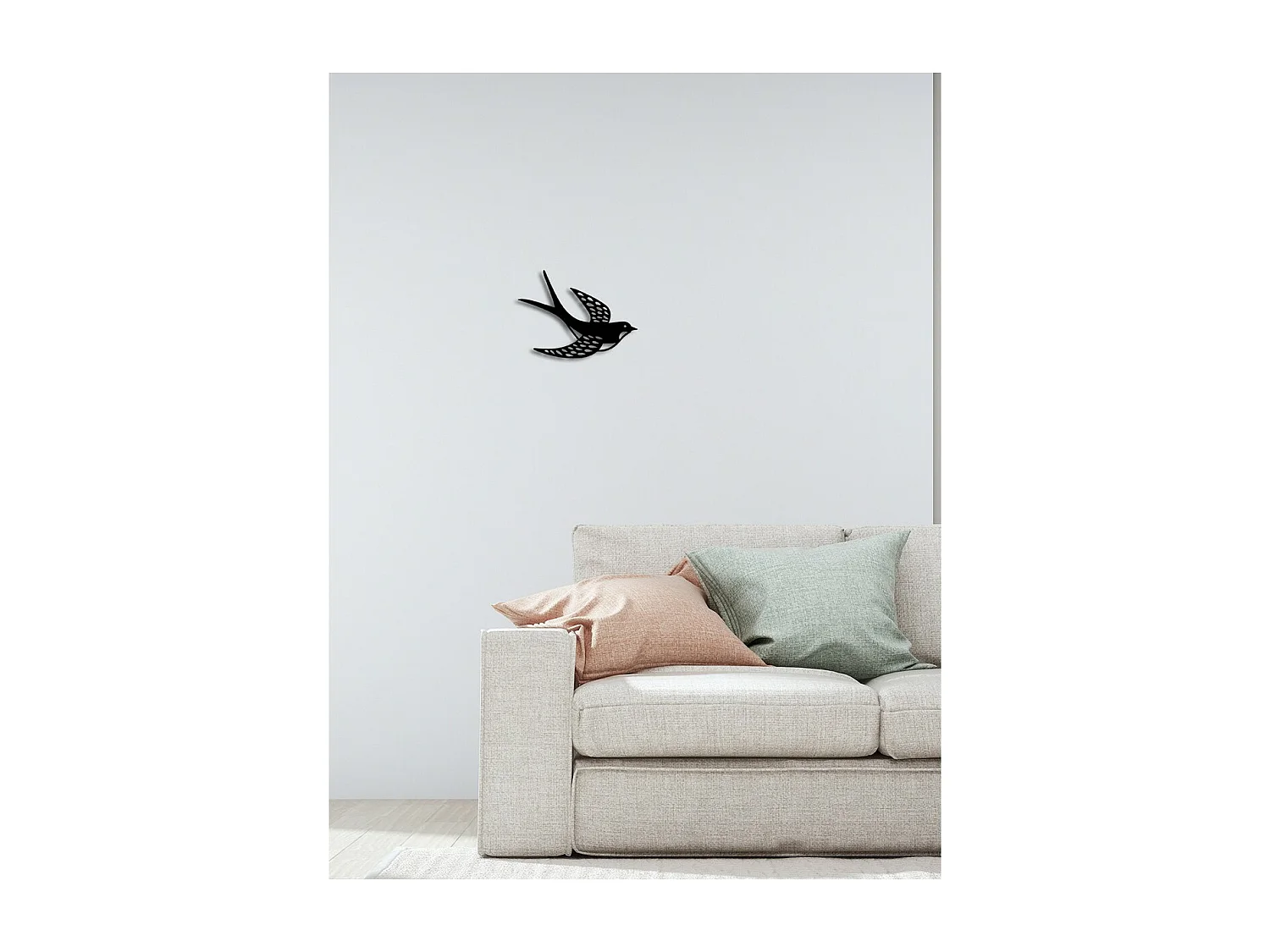 Décoration en Métal Hirondelle 1, Noir, 30x0,15x22 cm, EPIKASA