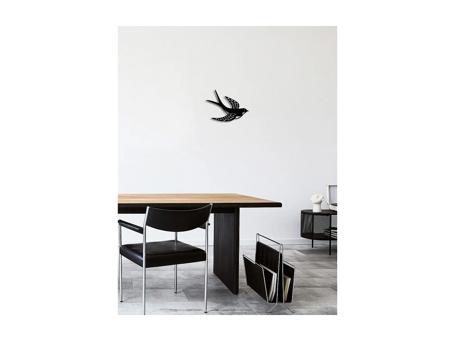 Décoration en Métal Hirondelle 1, Noir, 30x0,15x22 cm, EPIKASA