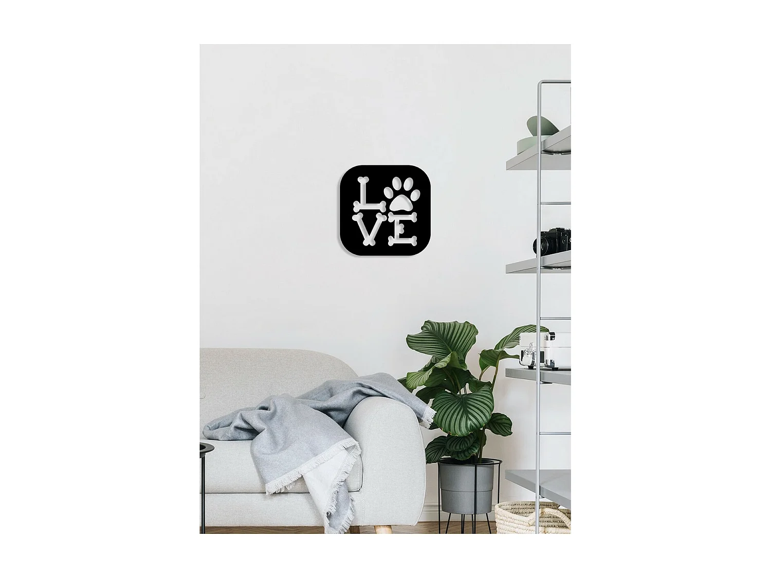 Decoração em Metal Gato 123, Preto, 40x0,15x40 cm cm, EPIKASA