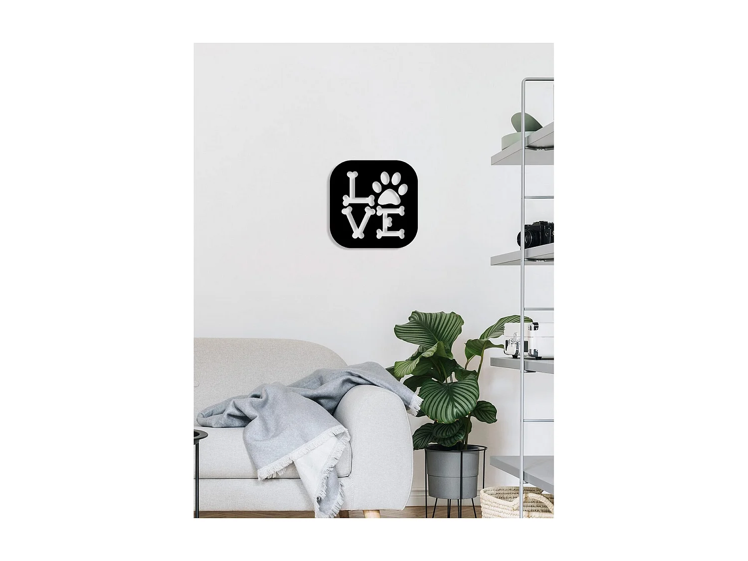 Decoração em Metal Gato 123, Preto, 40x0,15x40 cm cm, EPIKASA