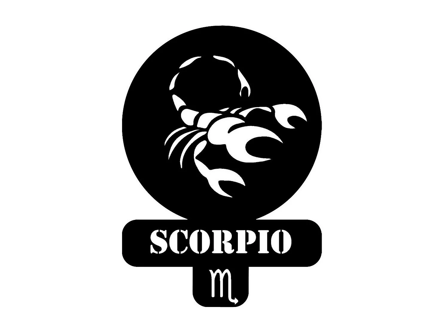 Décoration en Métal Horoscope Scorpion 3, Noir, 36x0,15x50 cm, EPIKASA