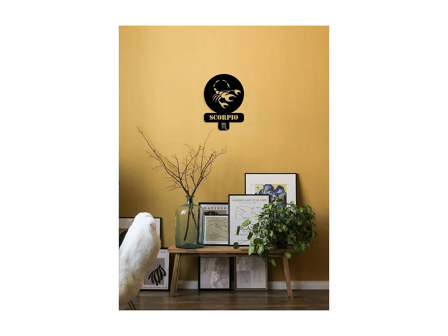 Décoration en Métal Horoscope Scorpion 3, Noir, 36x0,15x50 cm, EPIKASA