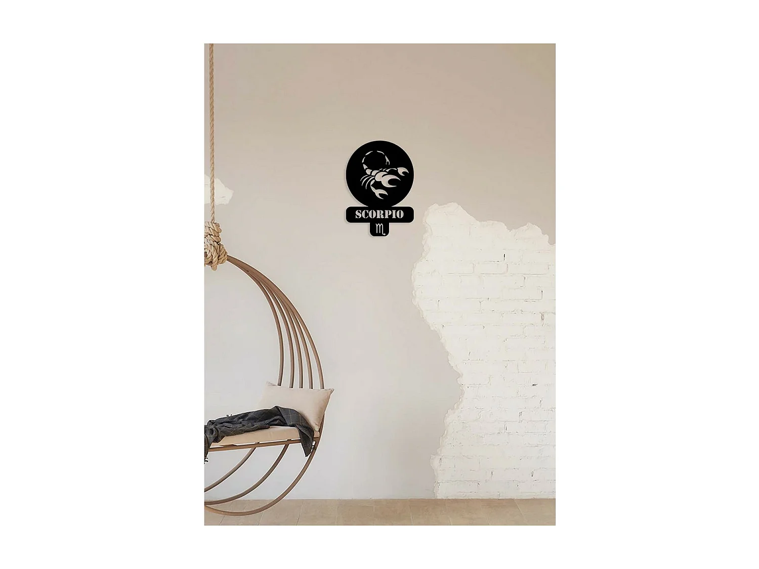 Décoration en Métal Horoscope Scorpion 3, Noir, 36x0,15x50 cm, EPIKASA