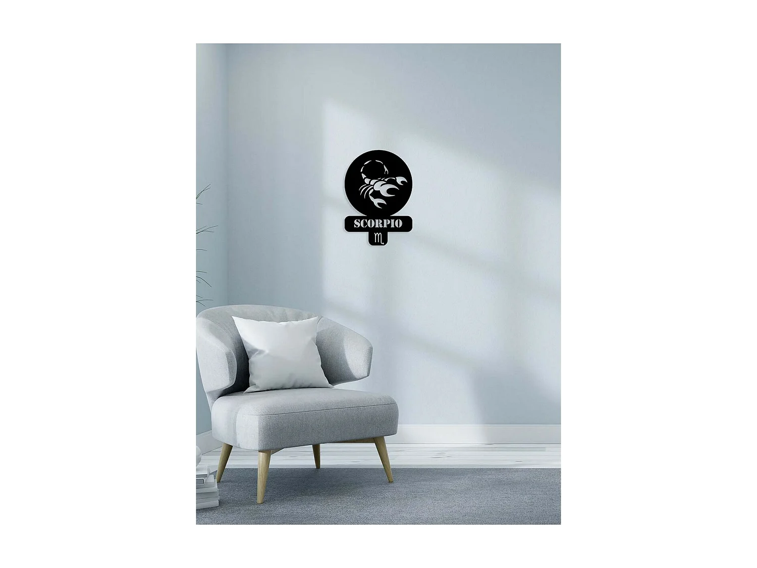 Décoration en Métal Horoscope Scorpion 3, Noir, 36x0,15x50 cm, EPIKASA