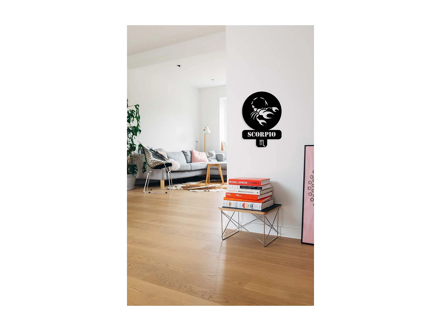 Décoration en Métal Horoscope Scorpion 3, Noir, 36x0,15x50 cm, EPIKASA