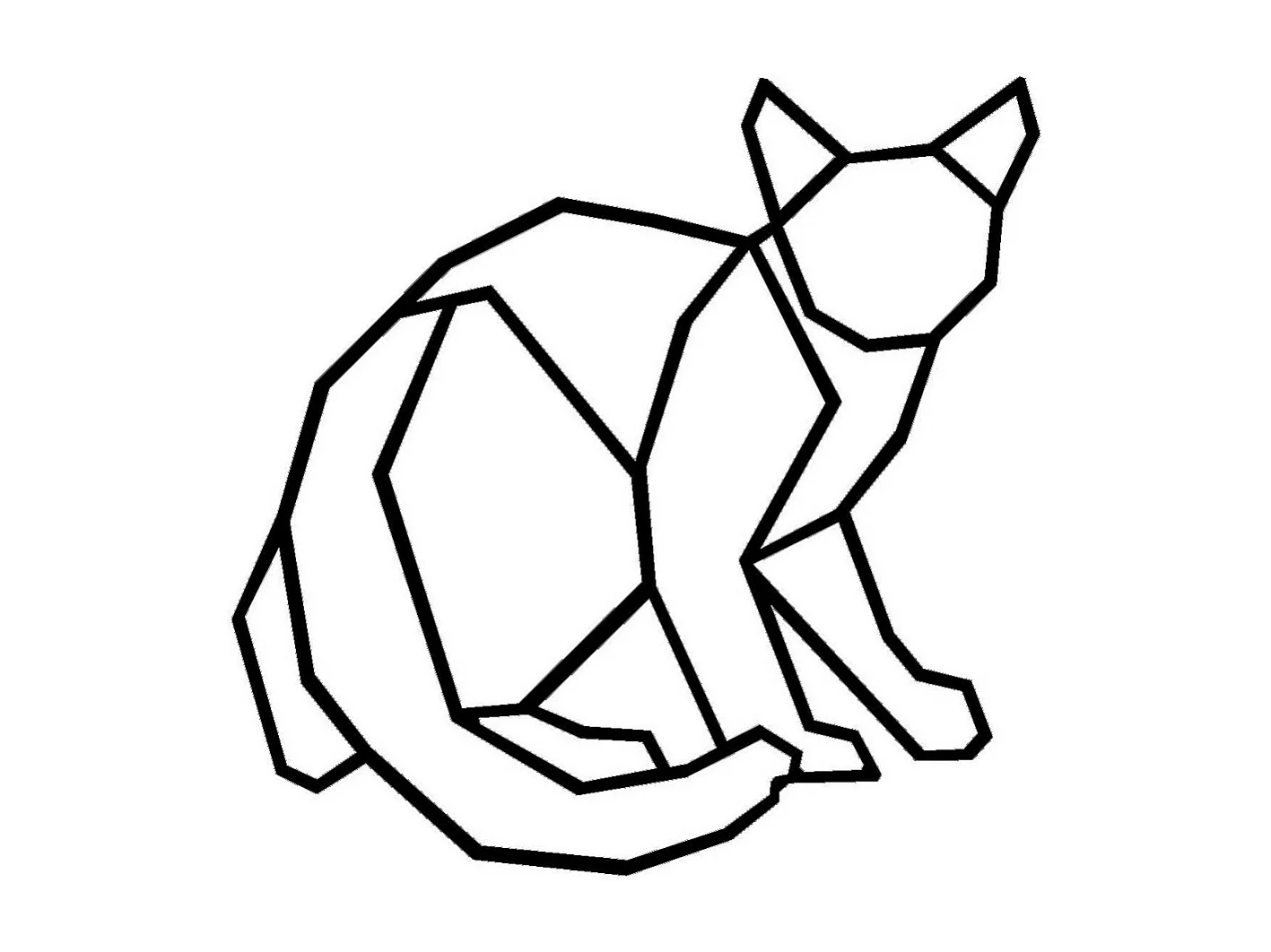 Decorazione in Metallo Gatto 57, Nero, 40x0,15x40 cm cm, EPIKASA