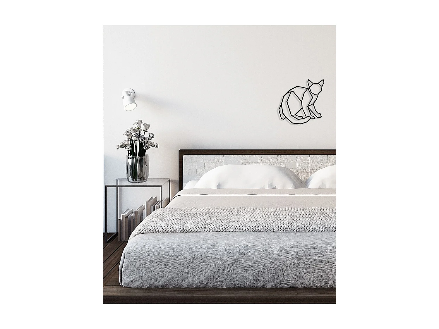 Decorazione in Metallo Gatto 57, Nero, 40x0,15x40 cm cm, EPIKASA