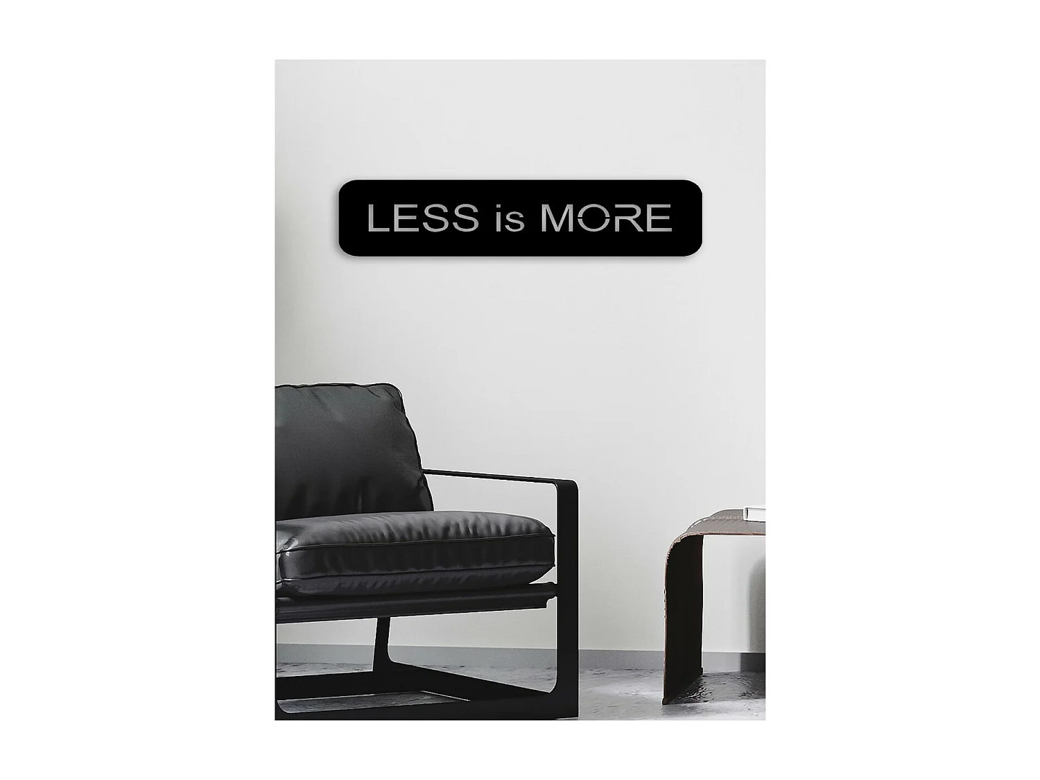 Dekoracja Metalowa Less is More 2, Czarny, 90x0,15x23 cm cm, EPIKASA