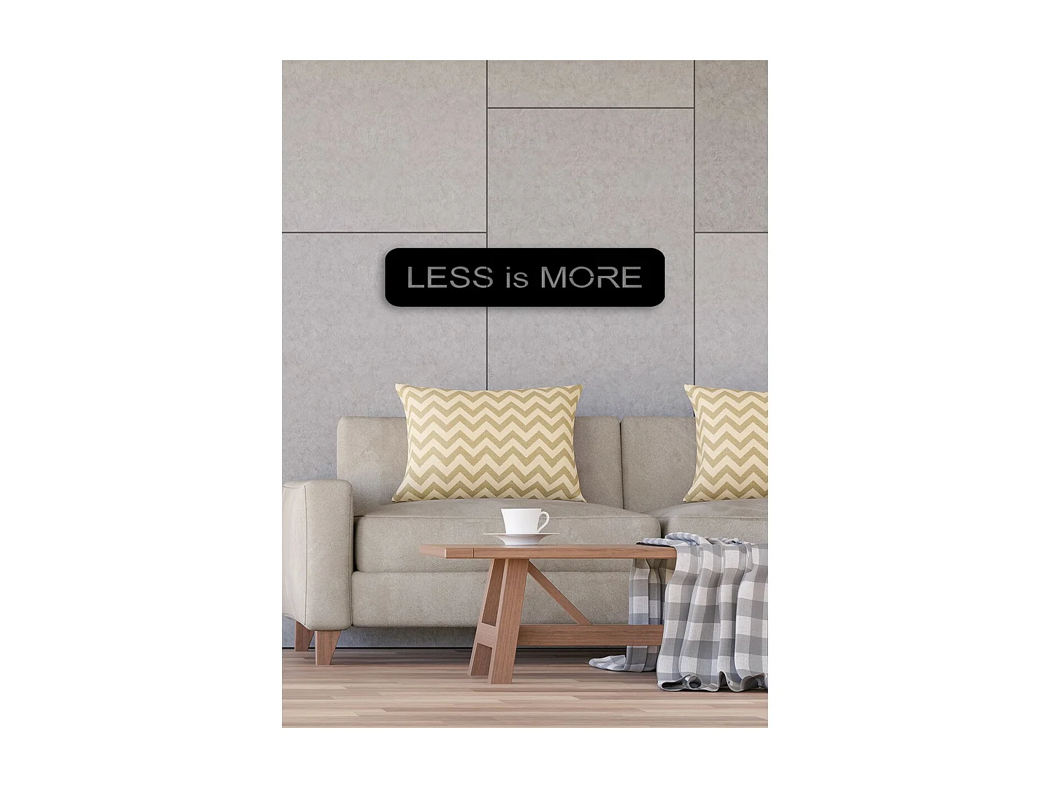 Dekoracja Metalowa Less is More 2, Czarny, 90x0,15x23 cm cm, EPIKASA