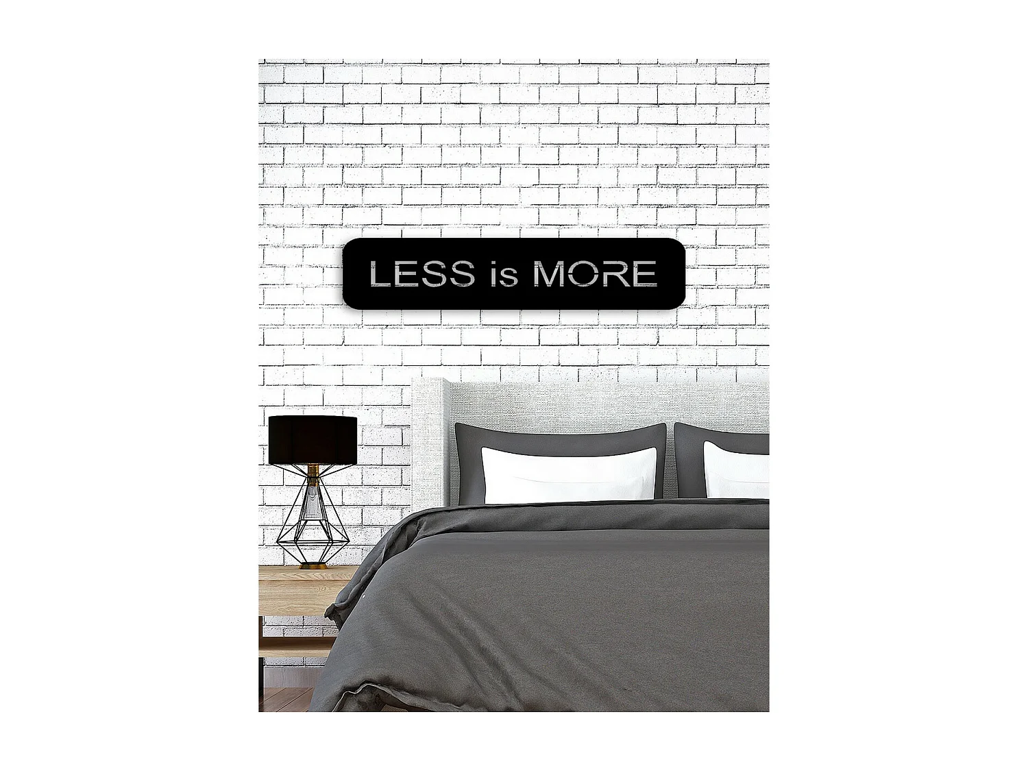 Dekoracja Metalowa Less is More 2, Czarny, 90x0,15x23 cm cm, EPIKASA