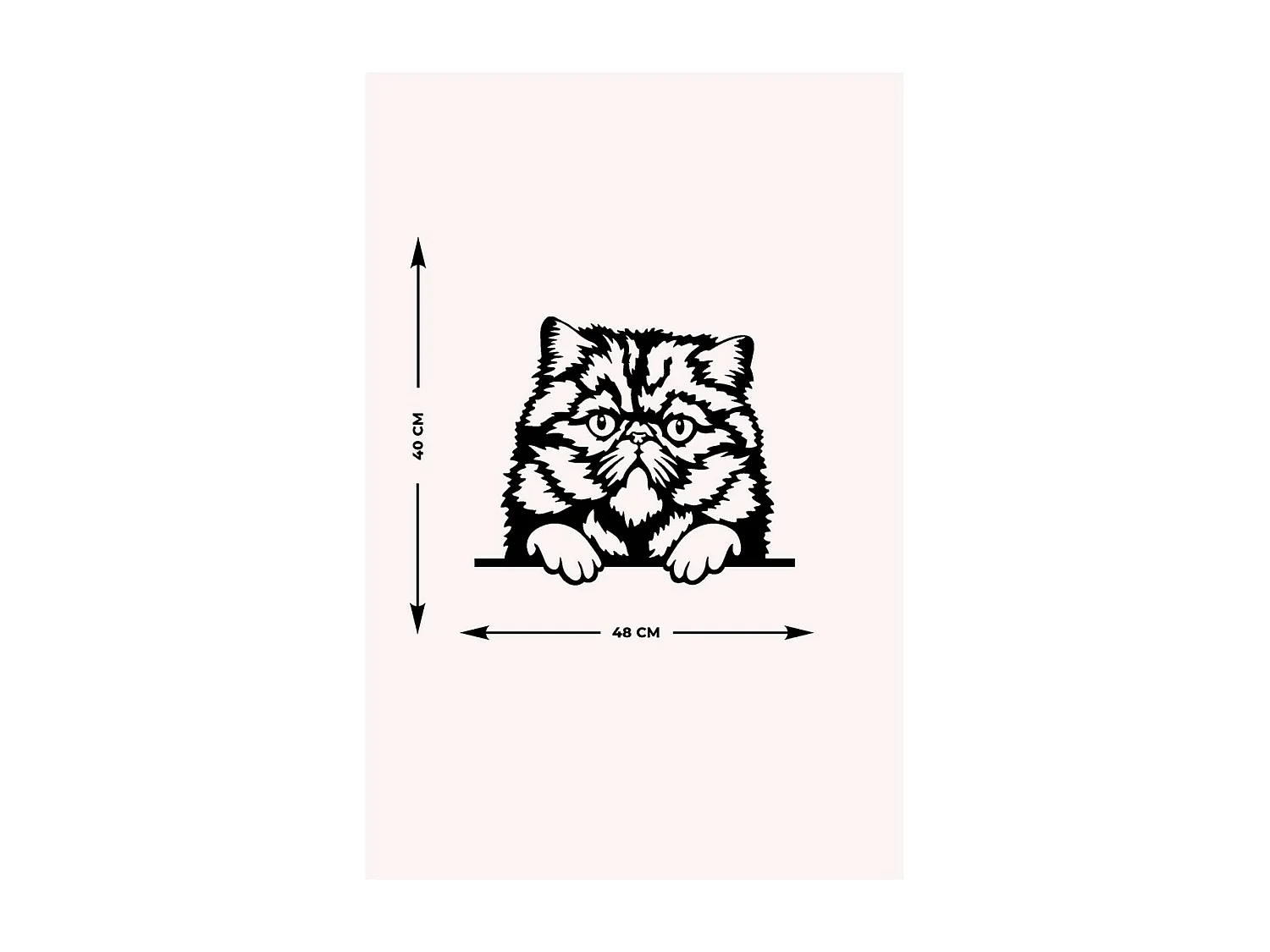 Décoration en Métal Chat 7, Noir, 48x0,15x40 cm, EPIKASA