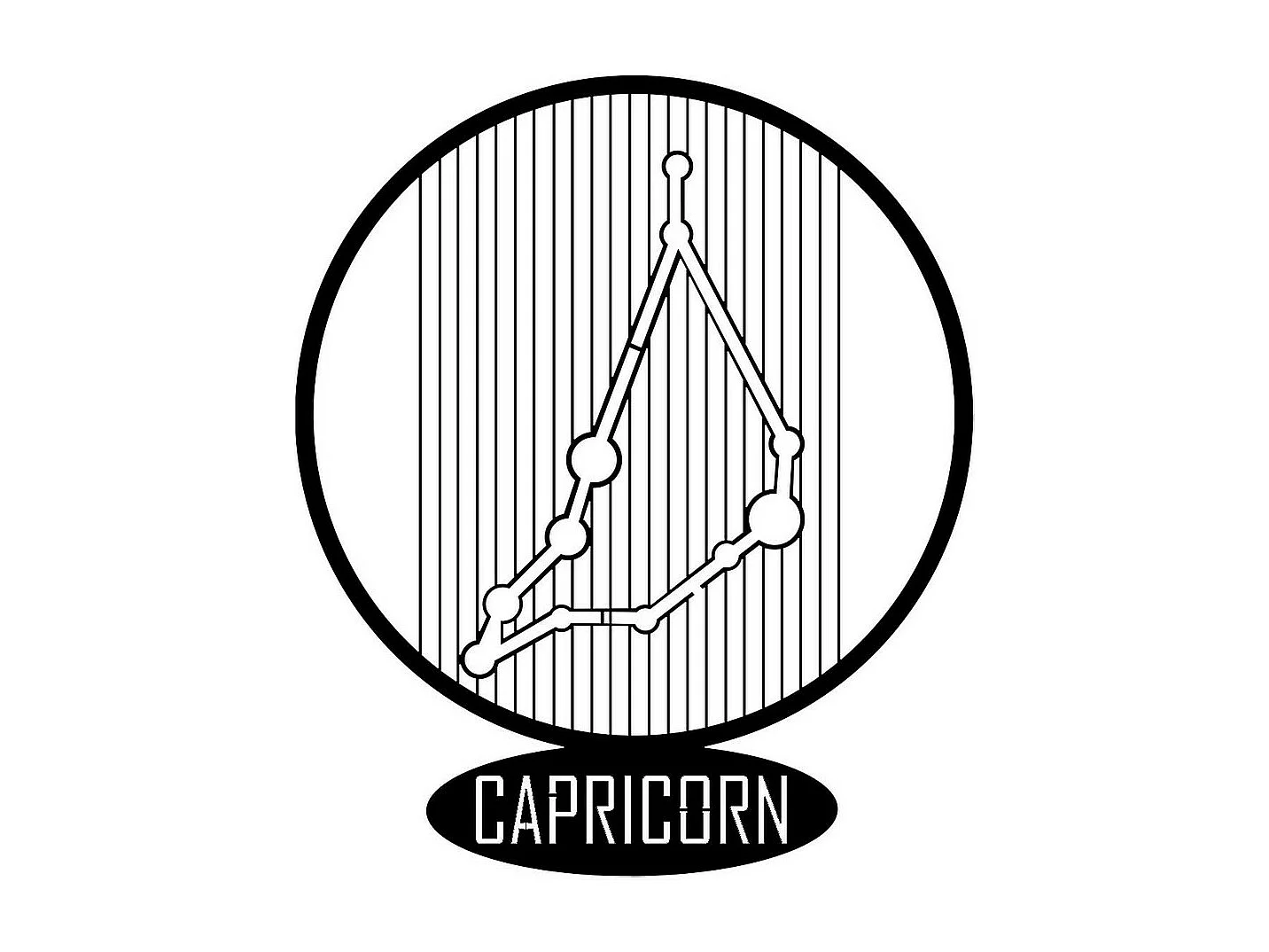 Decorazione in Metallo Oroscopo Capricorno 6, Nero, 38x0,15x45 cm, EPIKASA