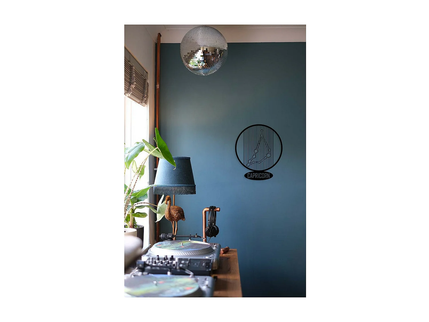 Decorazione in Metallo Oroscopo Capricorno 6, Nero, 38x0,15x45 cm, EPIKASA