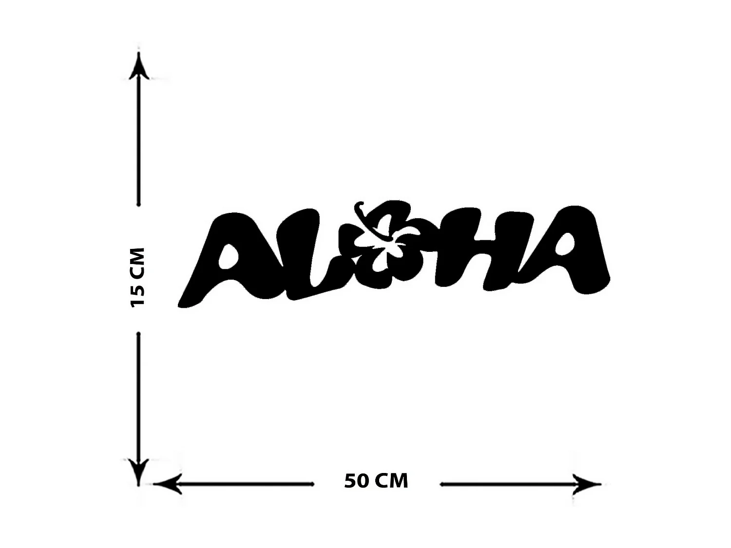 Décoration en Métal Aloha 1, Noir, 50x0,15x15 cm cm, EPIKASA