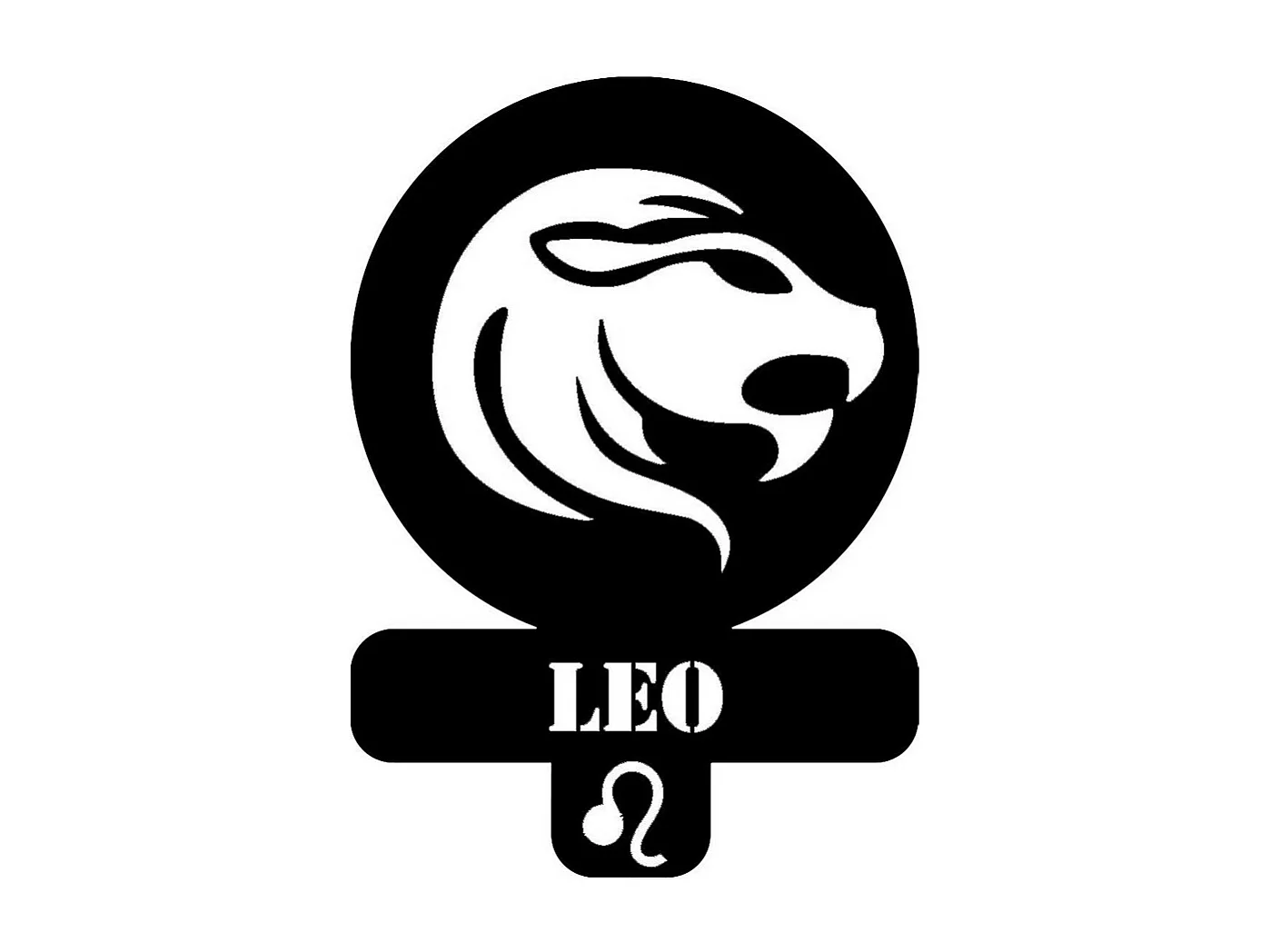 Decoração em Metal Horóscopo do Leão 3, Preto, 36x0,15x50 cm, EPIKASA