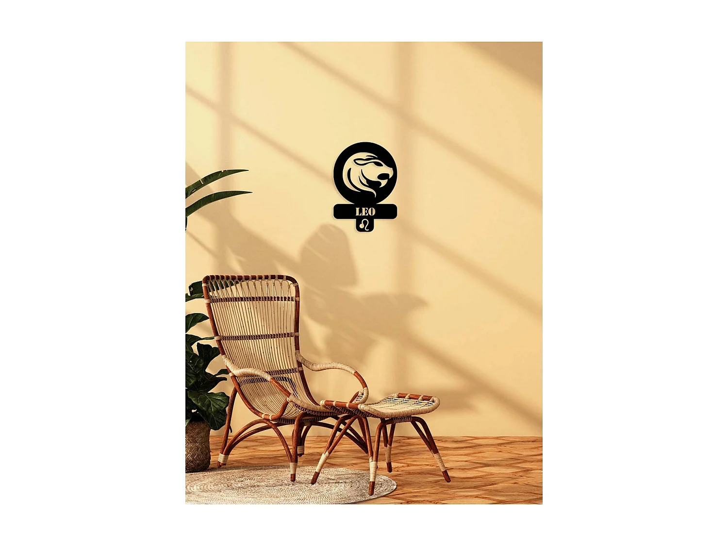 Decoração em Metal Horóscopo do Leão 3, Preto, 36x0,15x50 cm, EPIKASA