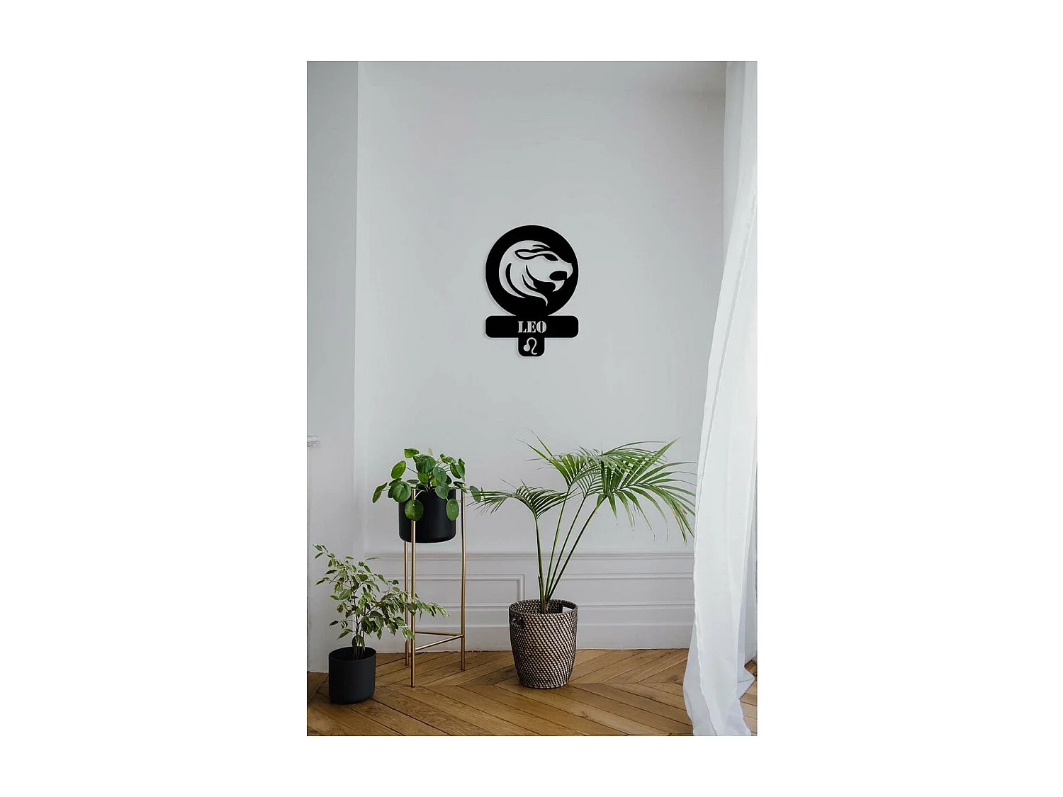 Decoração em Metal Horóscopo do Leão 3, Preto, 36x0,15x50 cm, EPIKASA