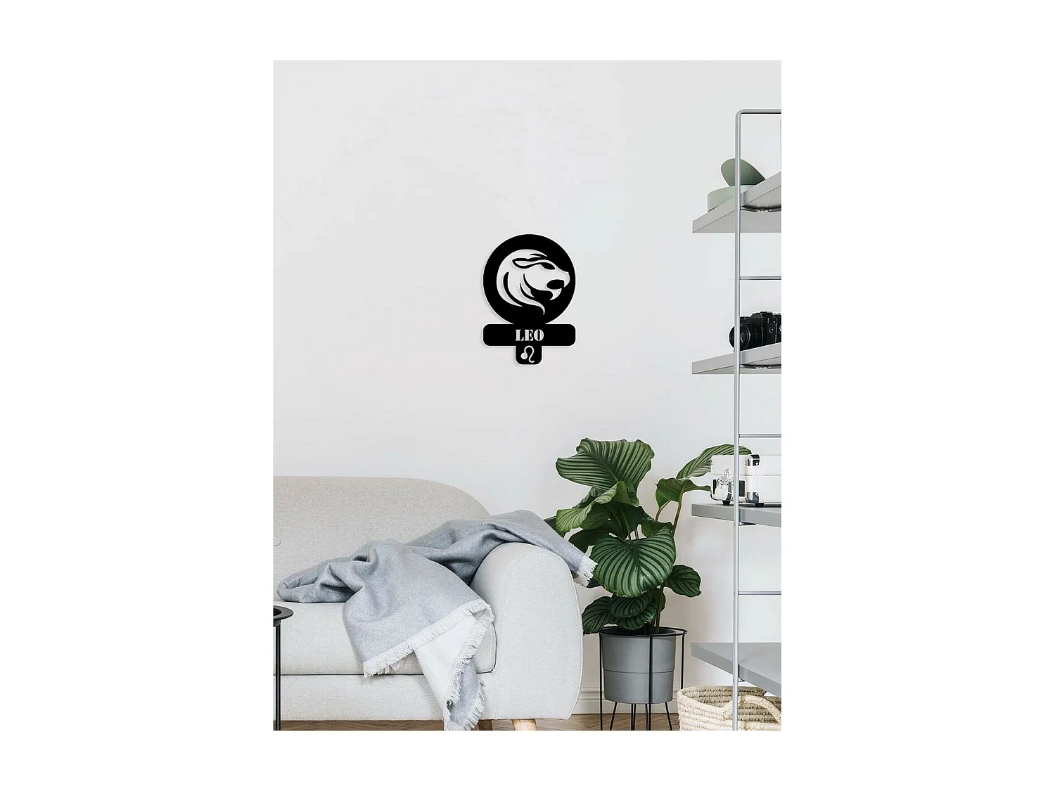 Decoração em Metal Horóscopo do Leão 3, Preto, 36x0,15x50 cm, EPIKASA