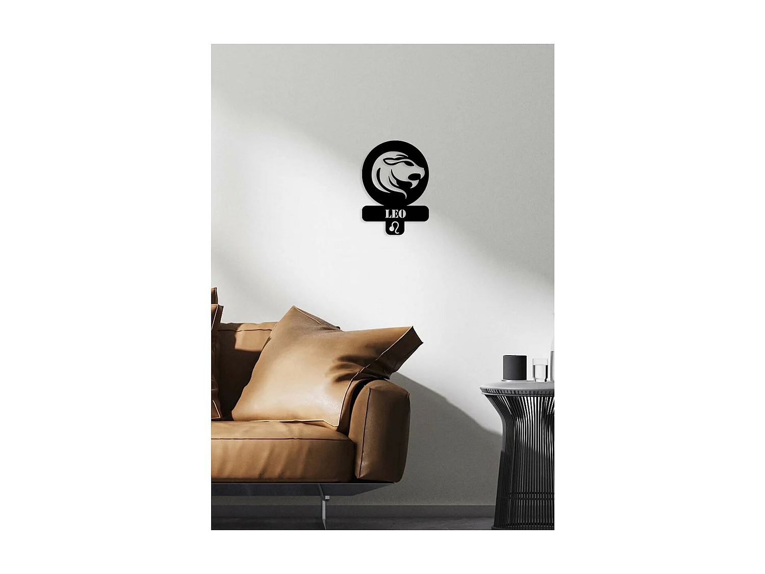 Decoração em Metal Horóscopo do Leão 3, Preto, 36x0,15x50 cm, EPIKASA