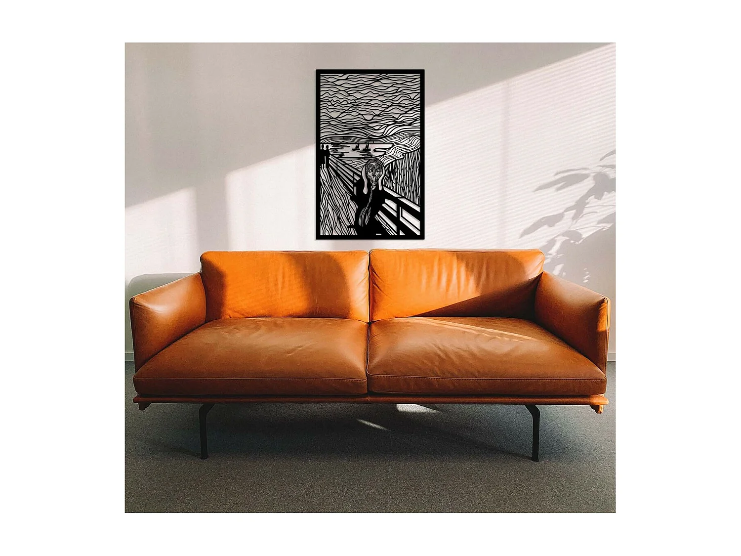 Decoração em Metal O grito de Munch, Preto, 51x0,15x78 cm, EPIKASA