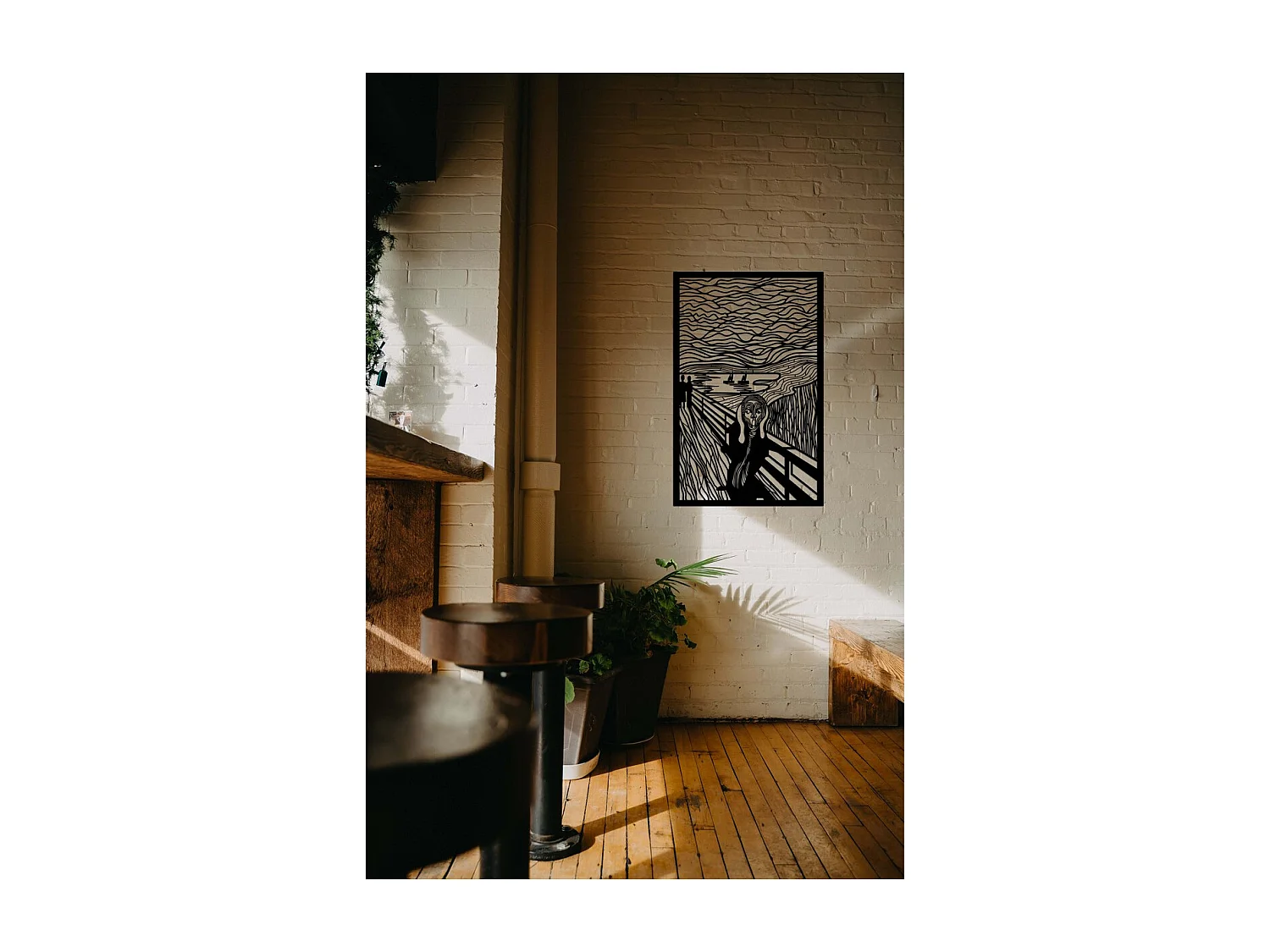 Decoração em Metal O grito de Munch, Preto, 51x0,15x78 cm, EPIKASA