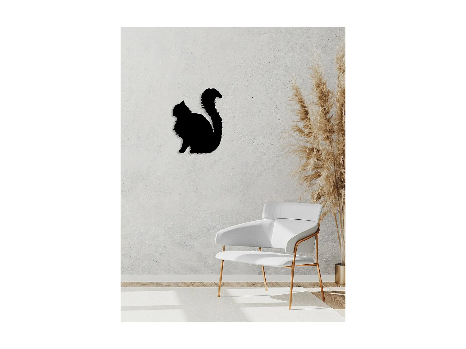 Décoration en Métal Chat 128, Noir, 40x0,15x51 cm, EPIKASA