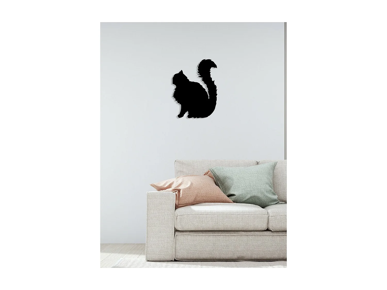 Décoration en Métal Chat 128, Noir, 40x0,15x51 cm, EPIKASA