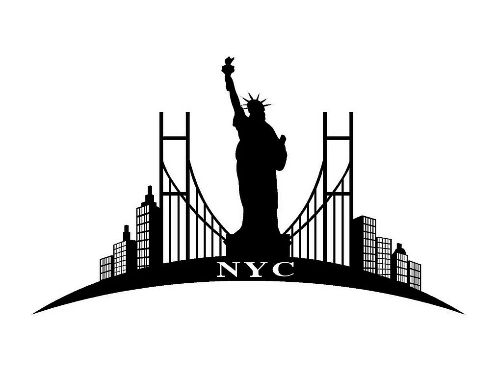 Décoration en Métal New York 4, Noir, 67x0,15x40 cm, EPIKASA