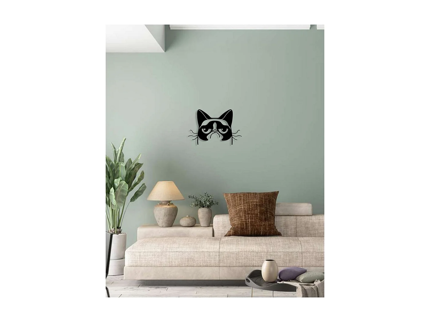 Decorazione in Metallo Gatto 51, Nero, 31x0,15x21 cm, EPIKASA