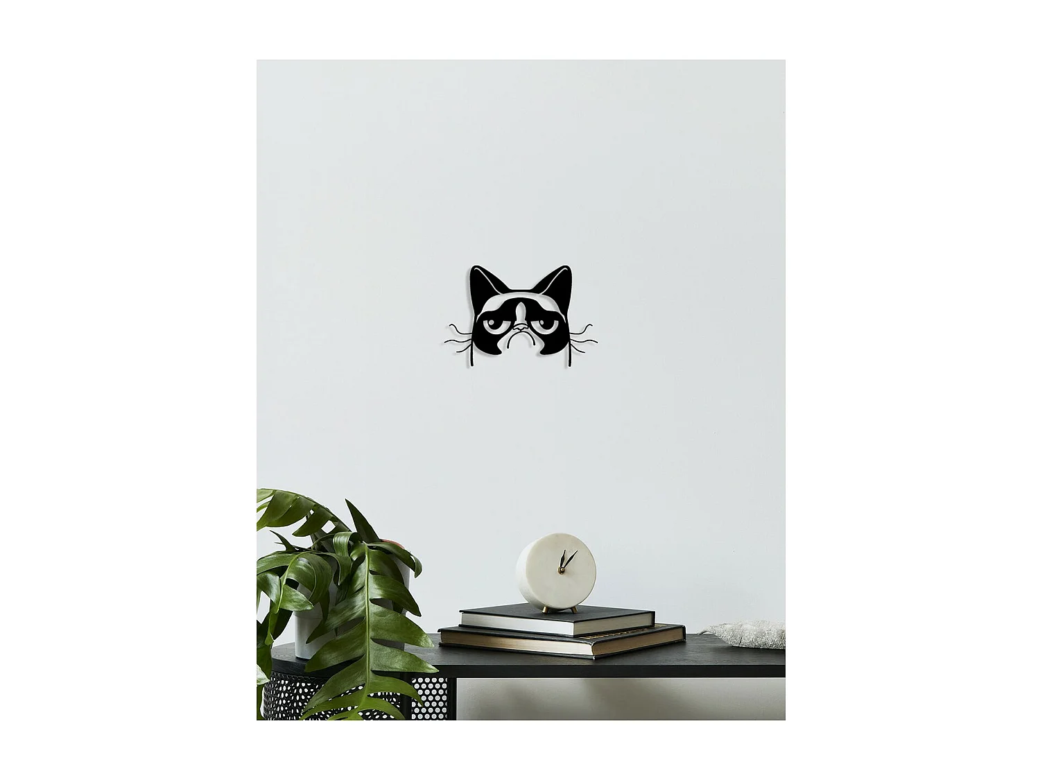 Decorazione in Metallo Gatto 51, Nero, 31x0,15x21 cm, EPIKASA