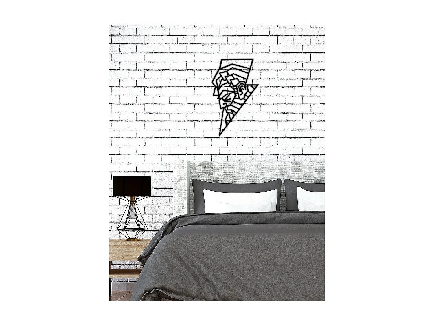 Decoración de Metal Zeus, Negro, 35x0,15x58 cm, EPIKASA