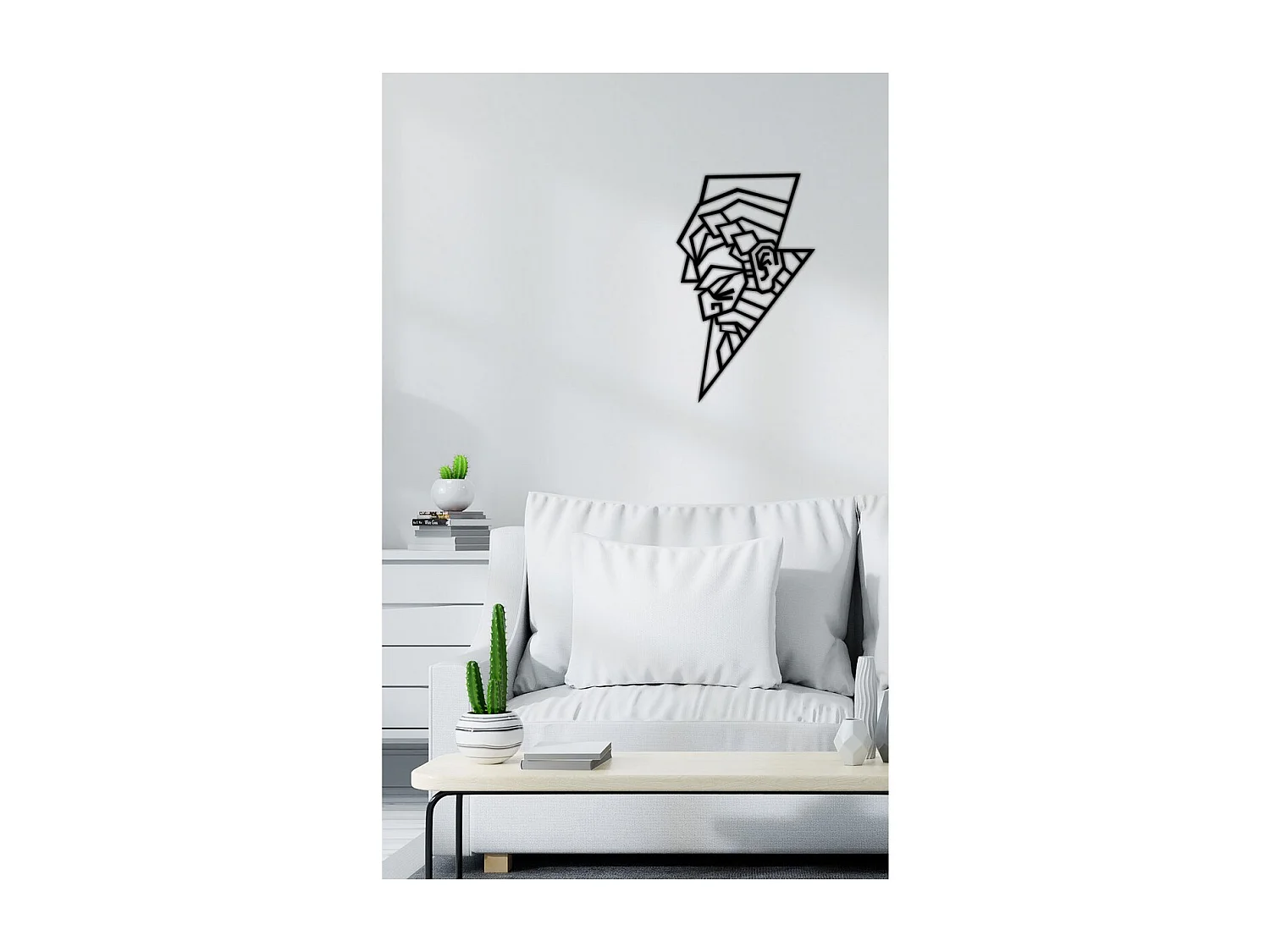 Decoración de Metal Zeus, Negro, 35x0,15x58 cm, EPIKASA