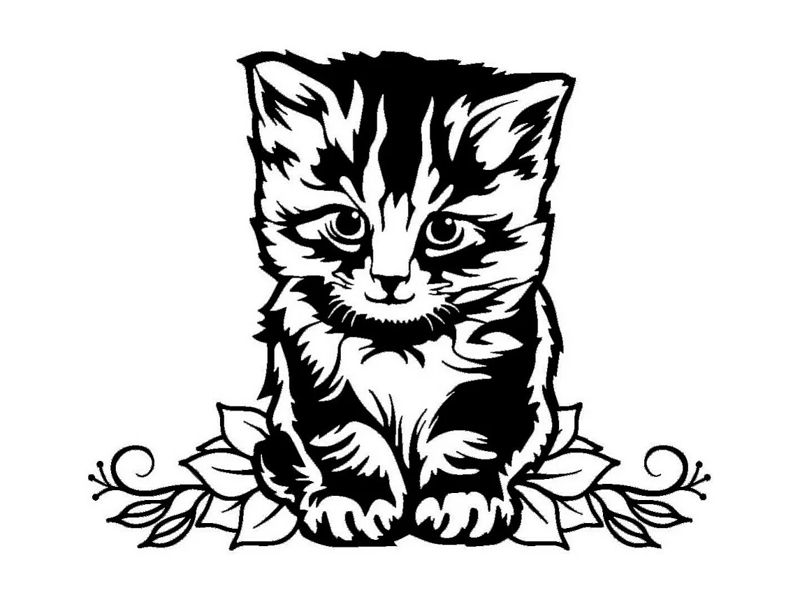 Metalen Decoratie Kat 91, Zwart, 50x0,15x40 cm, EPIKASA