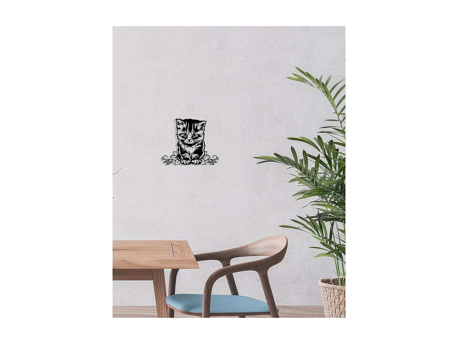 Metalen Decoratie Kat 91, Zwart, 50x0,15x40 cm, EPIKASA