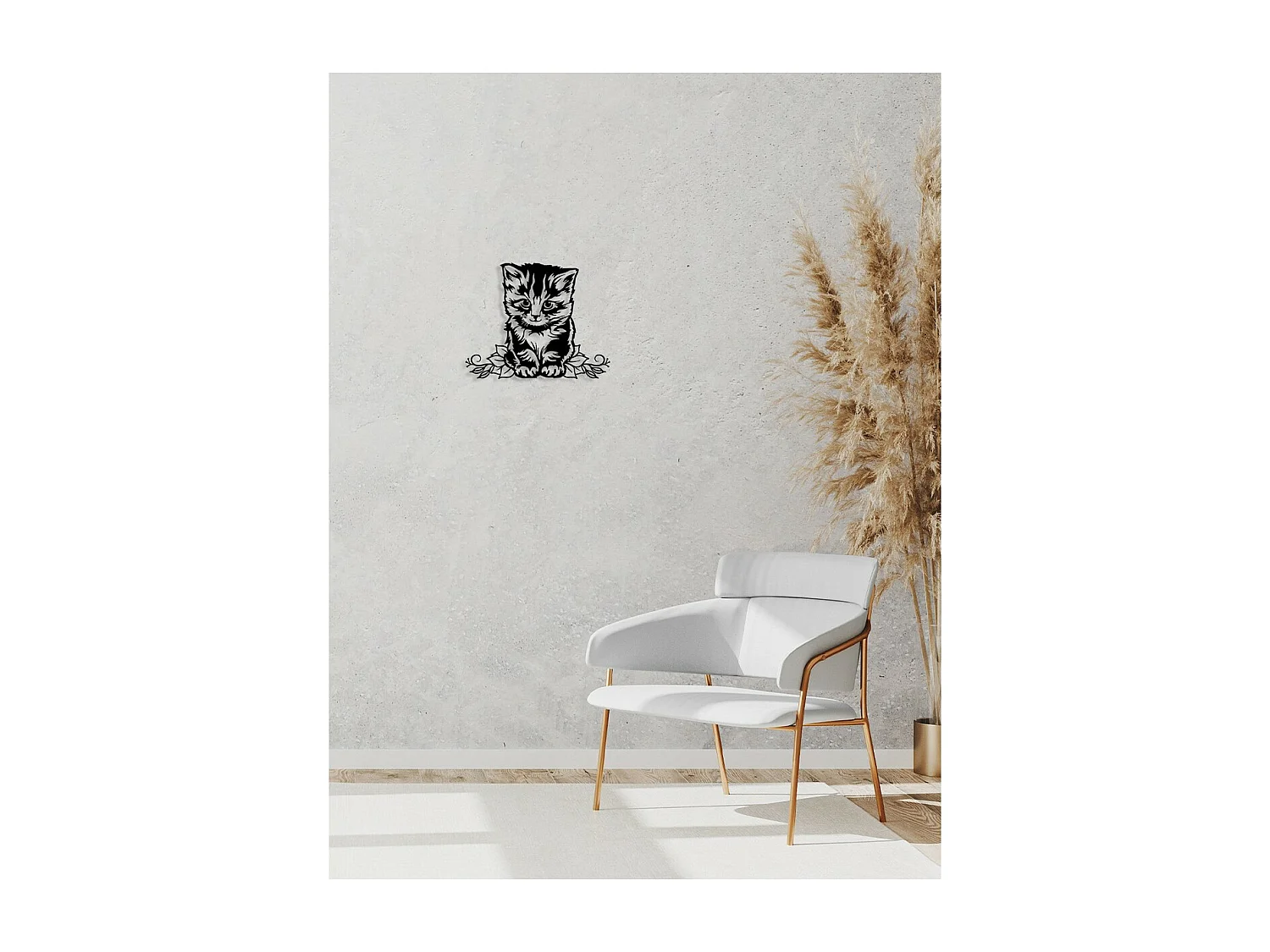 Metalen Decoratie Kat 91, Zwart, 50x0,15x40 cm, EPIKASA