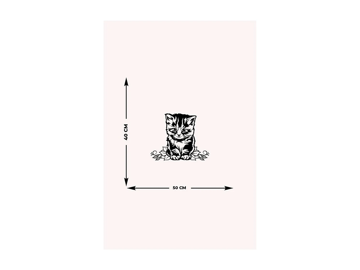 Metalen Decoratie Kat 91, Zwart, 50x0,15x40 cm, EPIKASA