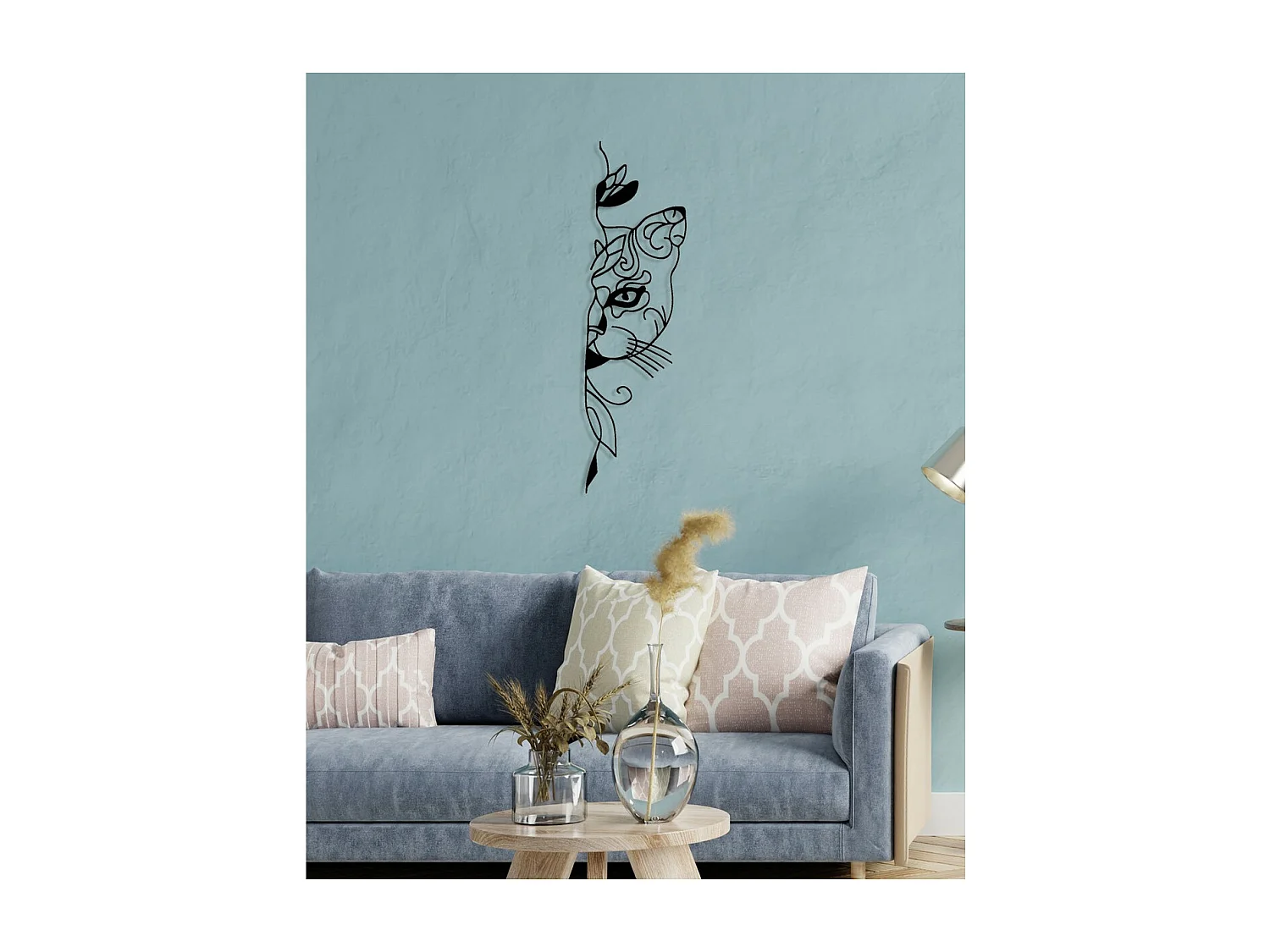 Dekoracja Metalowa Kot 53, Czarny, 26x0,15x90 cm, EPIKASA