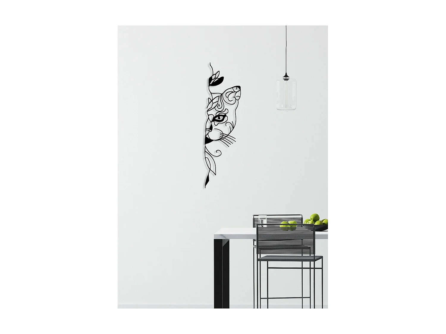 Dekoracja Metalowa Kot 53, Czarny, 26x0,15x90 cm, EPIKASA