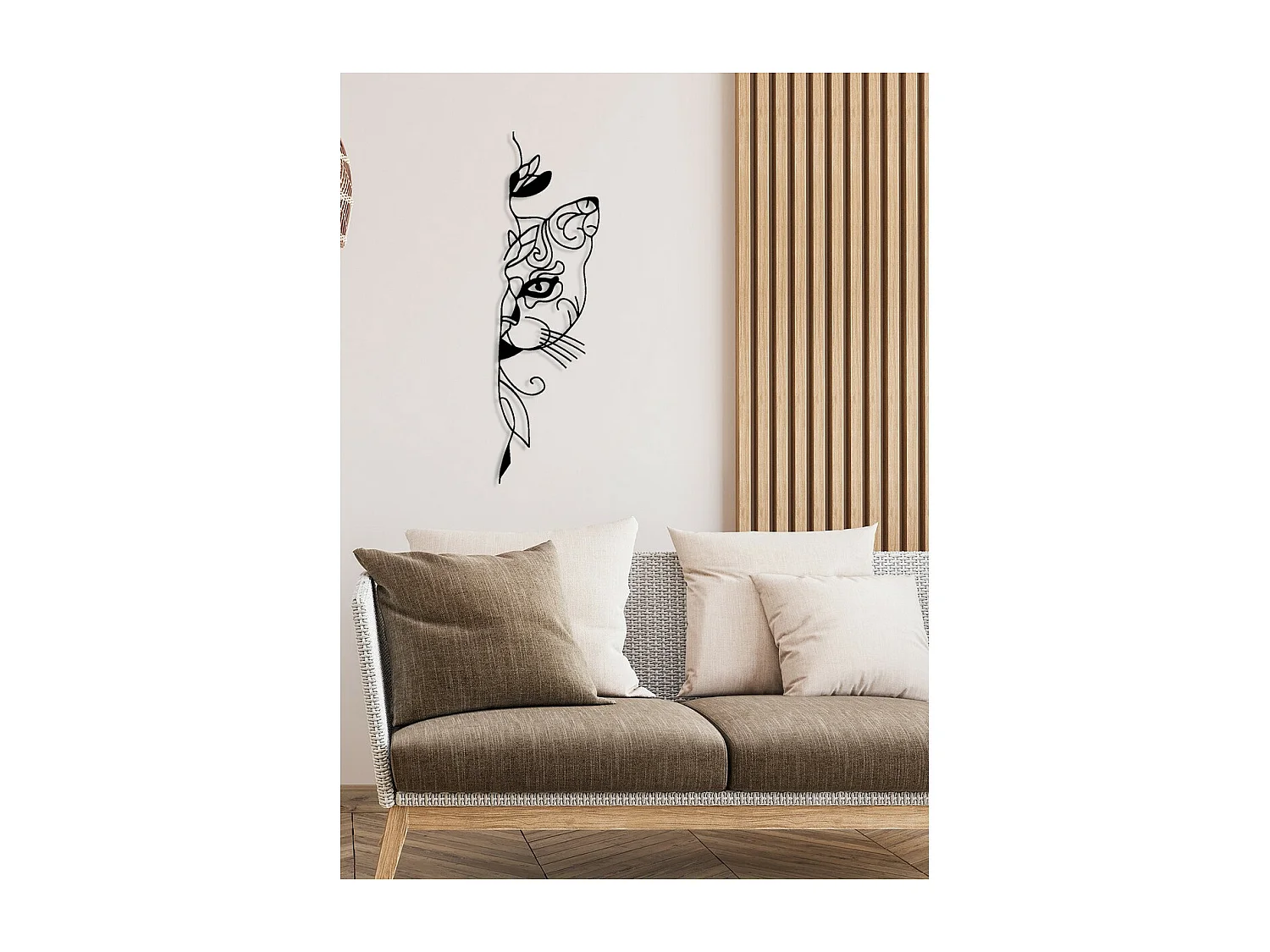 Dekoracja Metalowa Kot 53, Czarny, 26x0,15x90 cm, EPIKASA