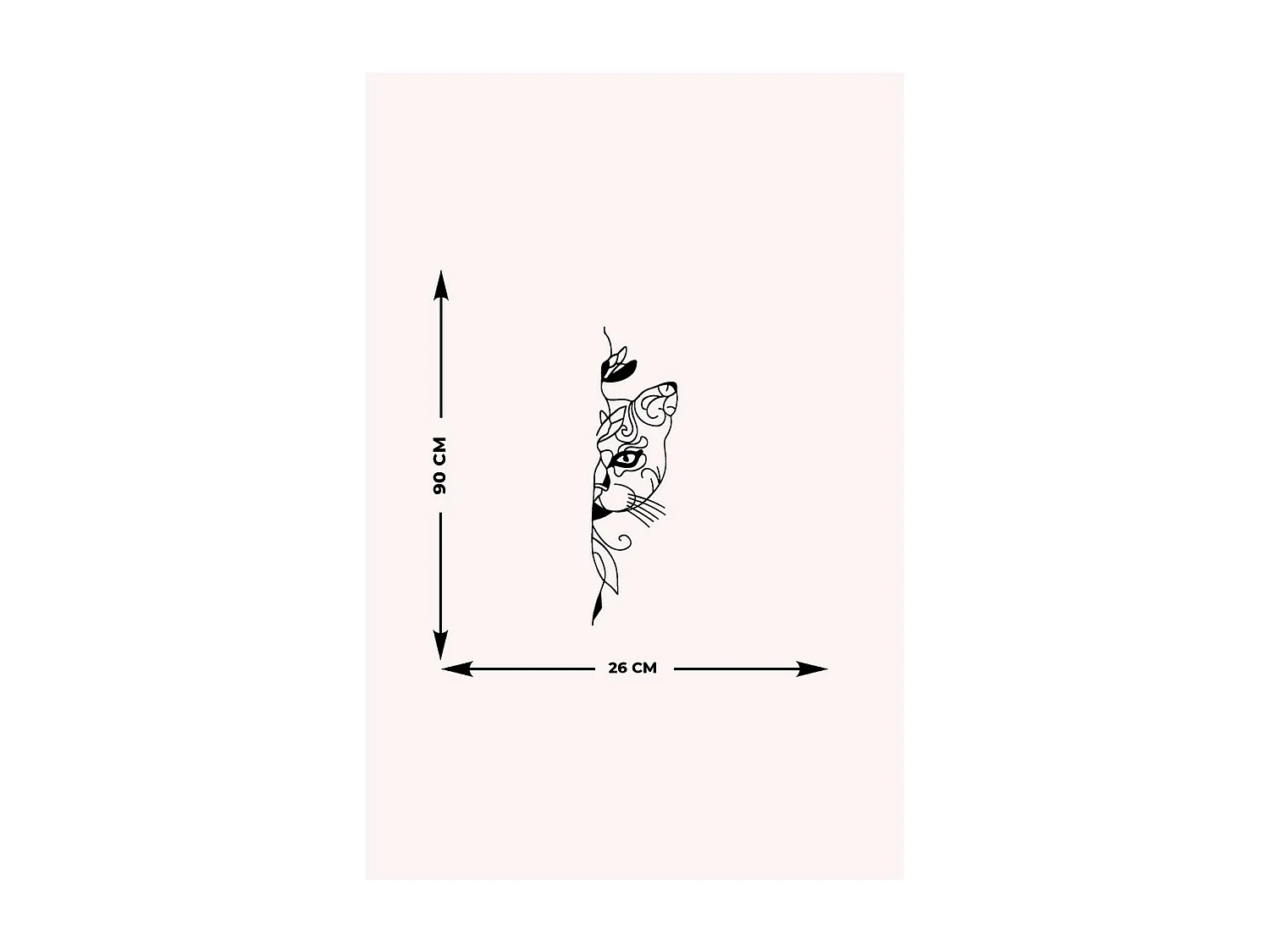 Dekoracja Metalowa Kot 53, Czarny, 26x0,15x90 cm, EPIKASA