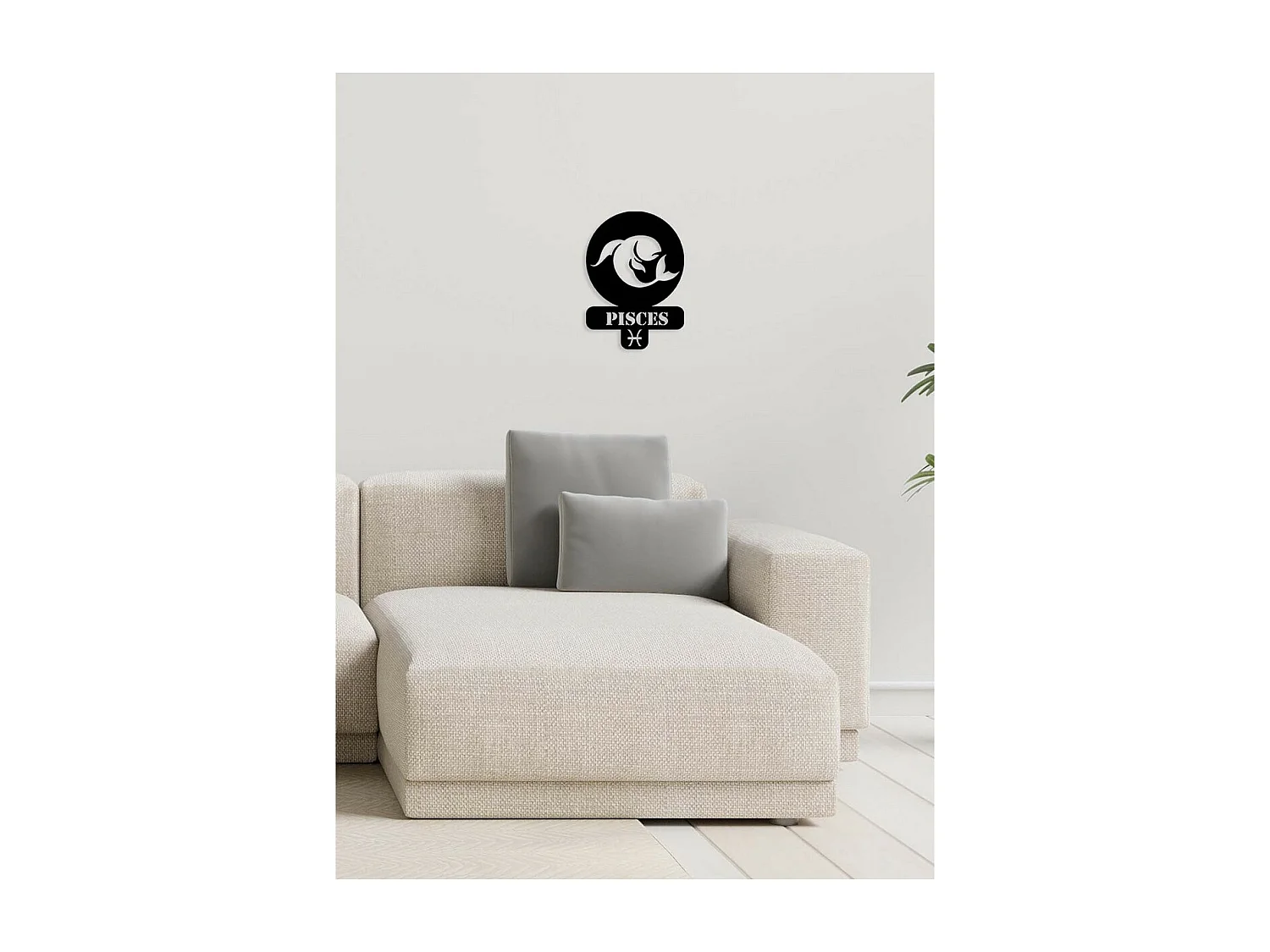 Decoração em Metal Horóscopo 3 para Peixes, Preto, 36x0,15x50 cm, EPIKASA