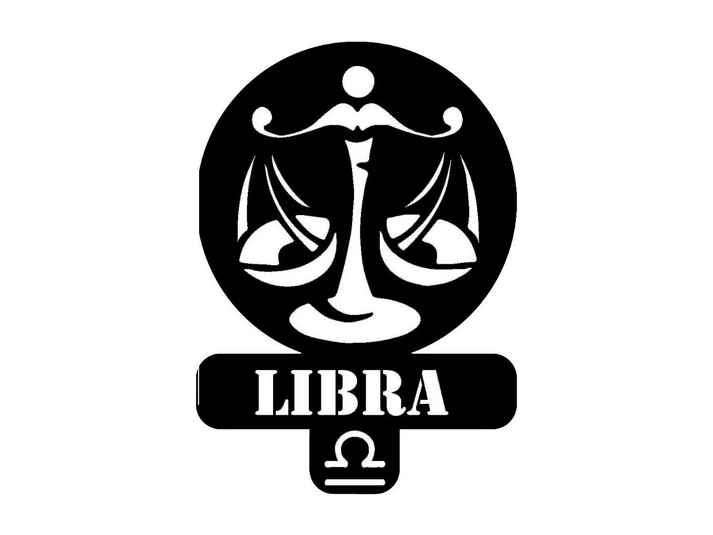 Dekoracja Metalowa Horoskop Wagi 3, Czarny, 36x0,15x50 cm, EPIKASA