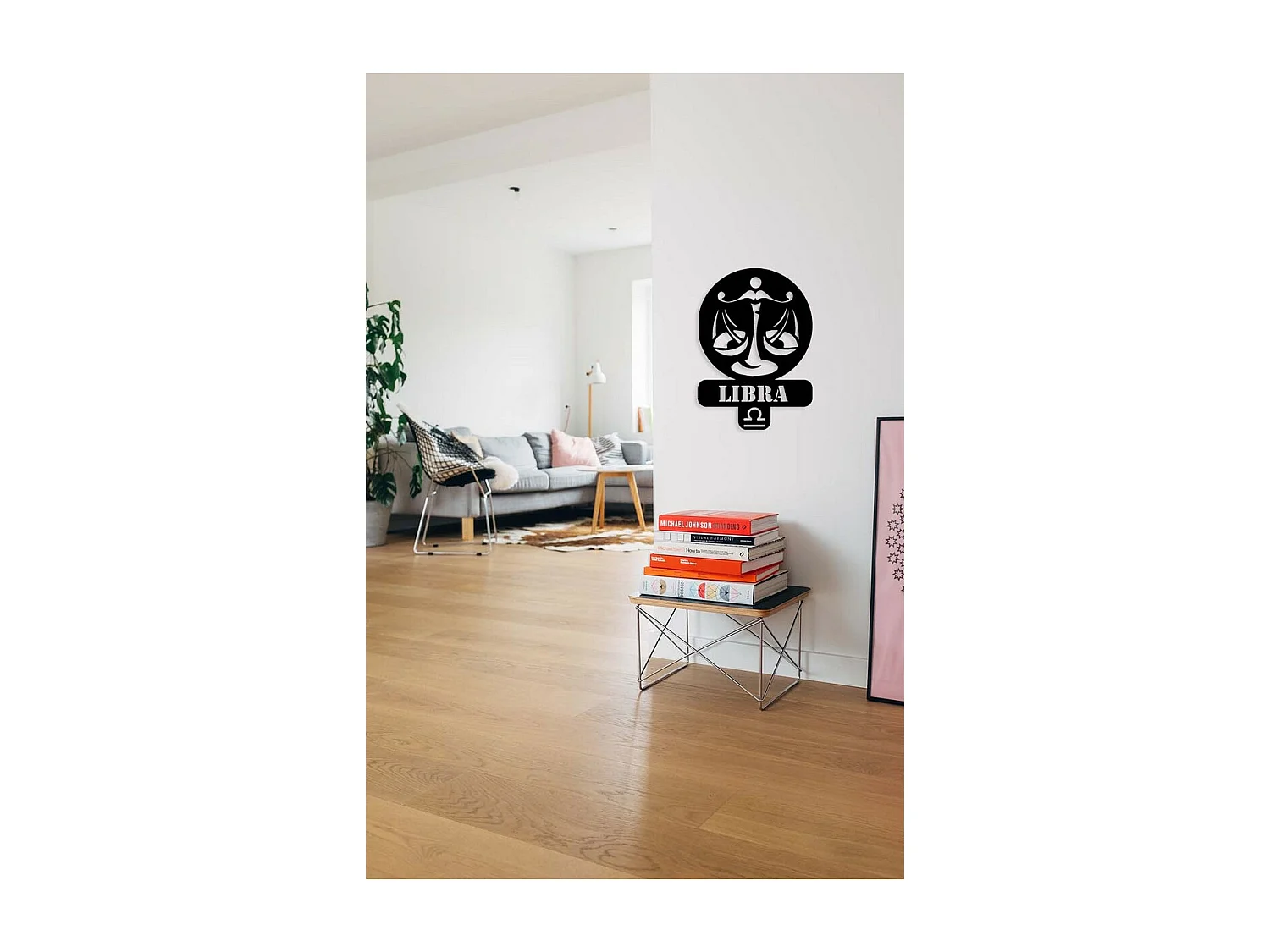 Dekoracja Metalowa Horoskop Wagi 3, Czarny, 36x0,15x50 cm, EPIKASA