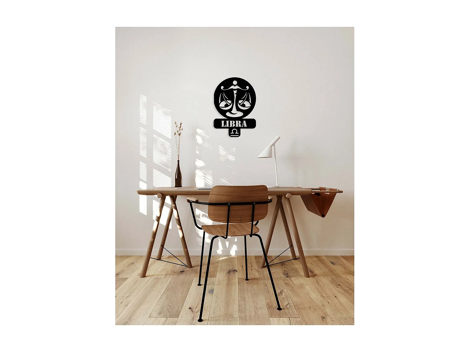 Dekoracja Metalowa Horoskop Wagi 3, Czarny, 36x0,15x50 cm, EPIKASA