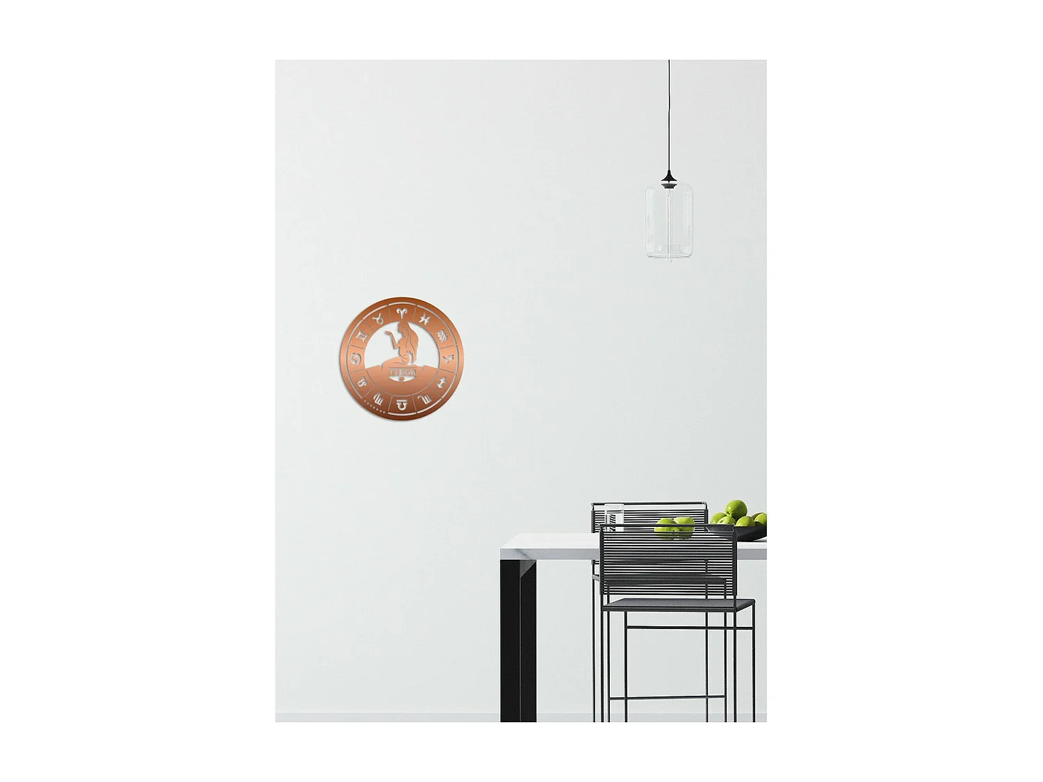 Décoration en Métal Horoscope Vierge 1, Cuivre, 49x0,15x49 cm, EPIKASA