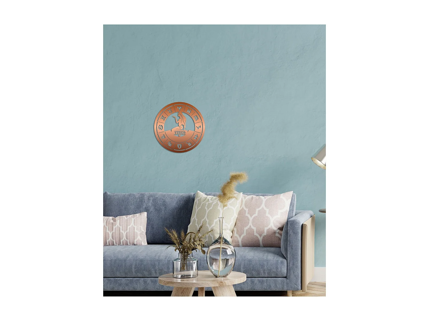 Décoration en Métal Horoscope Vierge 1, Cuivre, 49x0,15x49 cm, EPIKASA