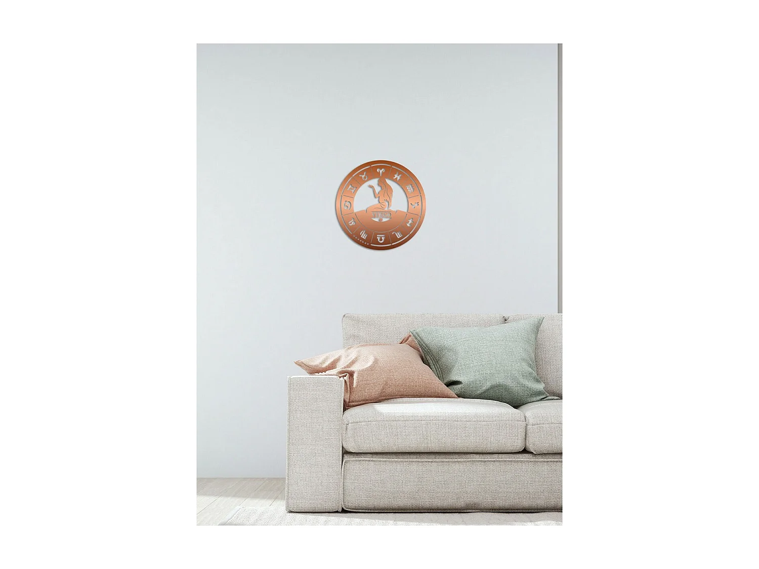 Décoration en Métal Horoscope Vierge 1, Cuivre, 49x0,15x49 cm, EPIKASA