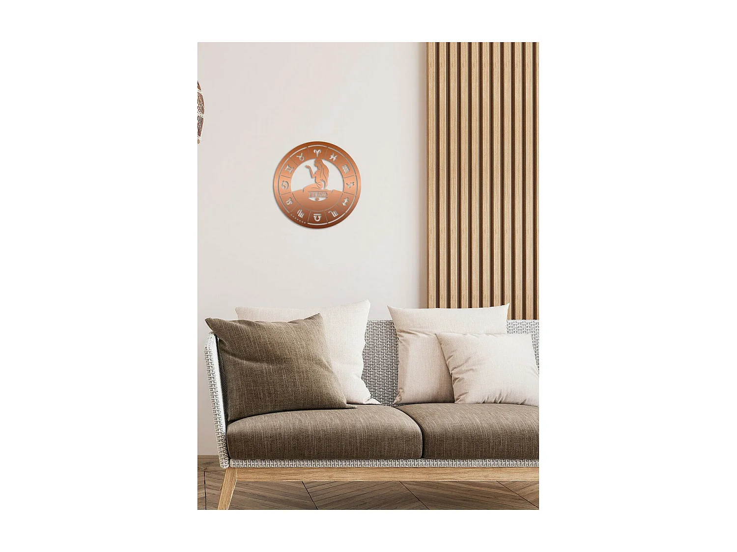 Décoration en Métal Horoscope Vierge 1, Cuivre, 49x0,15x49 cm, EPIKASA