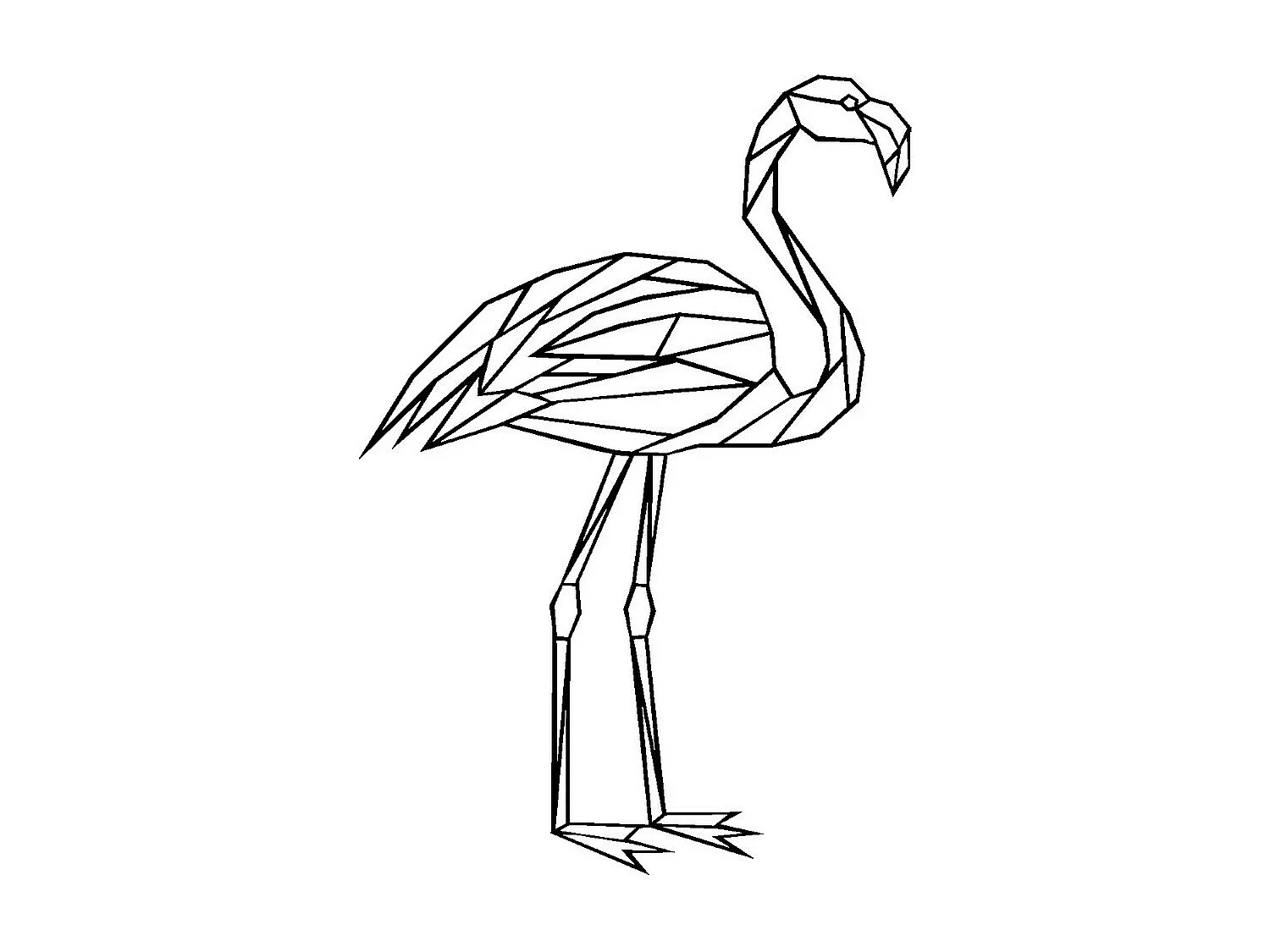 Metalen Decoratie Flamingo 3, Zwart, 42x0,15x60 cm, EPIKASA