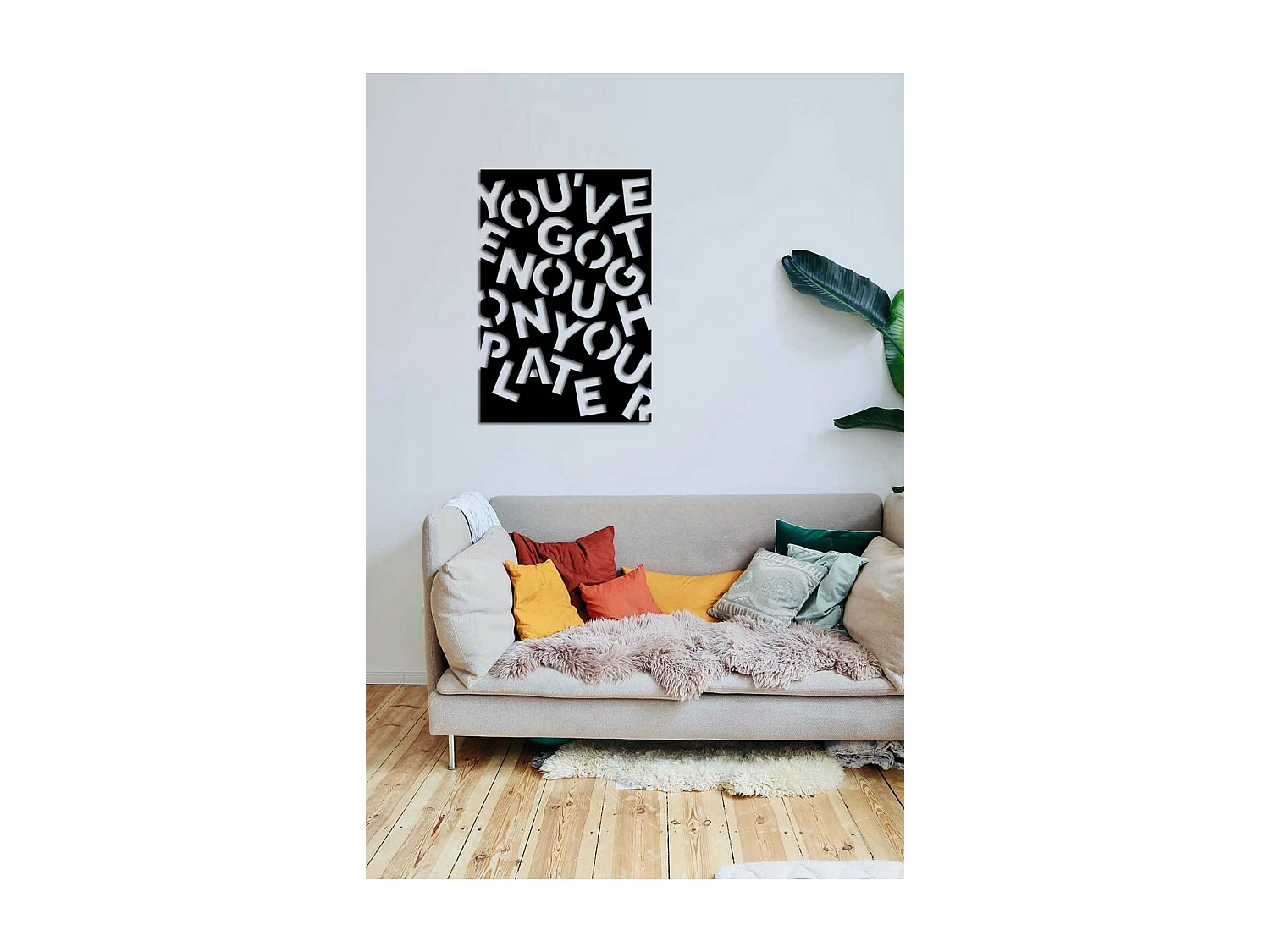 Dekoracja Metalowa Enough, Czarny, 49x0,15x72 cm cm, EPIKASA